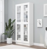 VidaXL Vitrinekast 82,5x30,5x185,5 cm spaanplaat wit