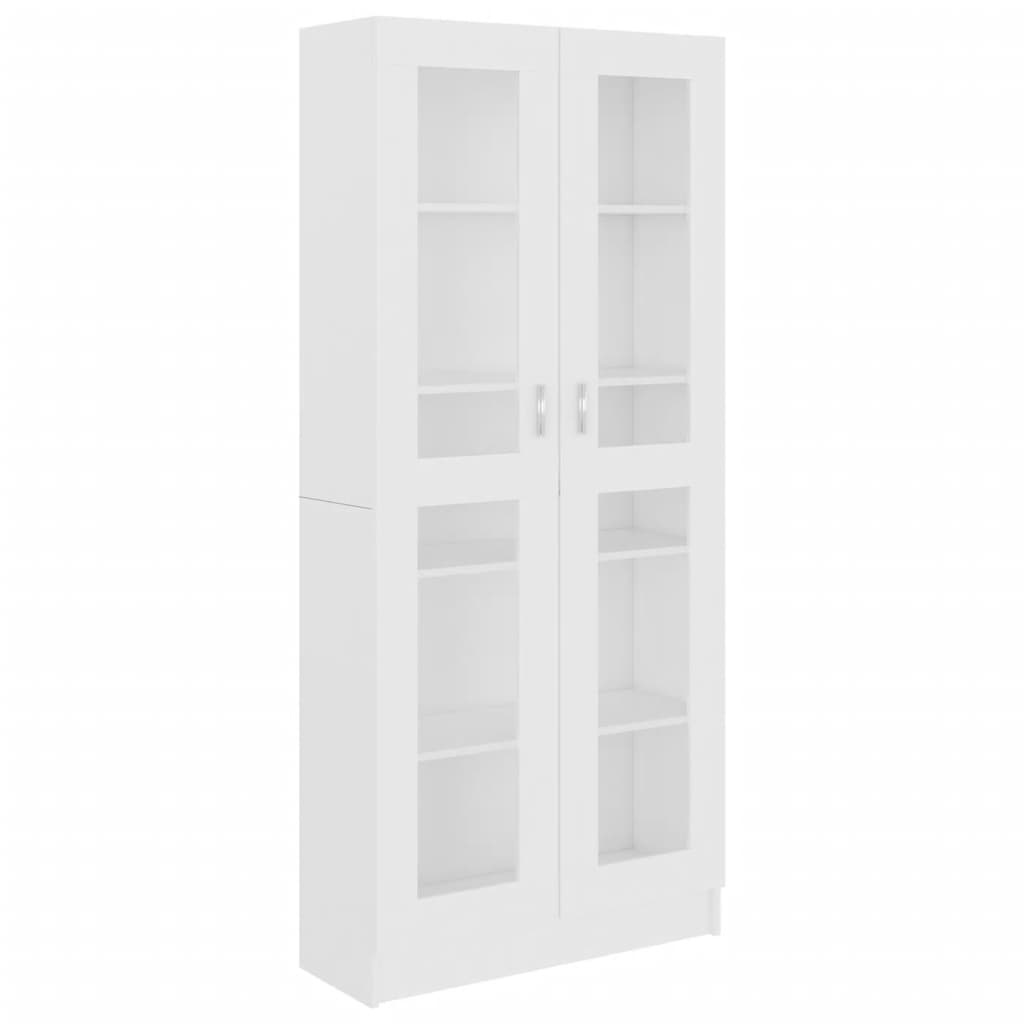 VidaXL Vitrinekast 82,5x30,5x185,5 cm spaanplaat wit