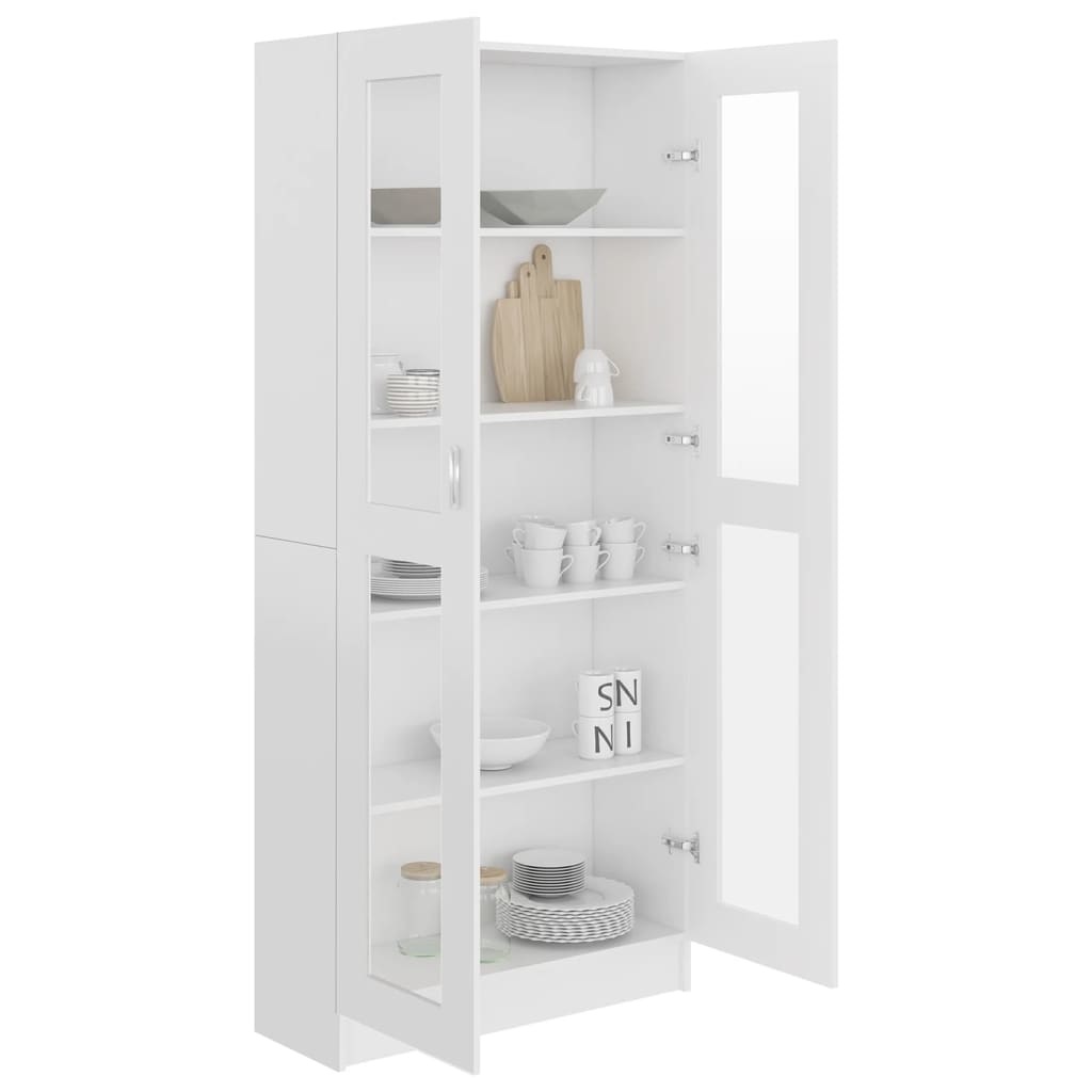 VidaXL Vitrinekast 82,5x30,5x185,5 cm spaanplaat wit