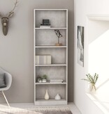VidaXL Boekenkast met 5 schappen 60x24x175 cm bewerkt hout betongrijs