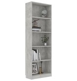 VidaXL Boekenkast met 5 schappen 60x24x175 cm bewerkt hout betongrijs