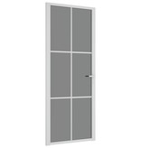 vidaXL Binnendeur 83x201,5 cm ESG-glas en aluminium wit