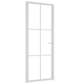 vidaXL Binnendeur 83x201,5 cm ESG-glas en aluminium wit