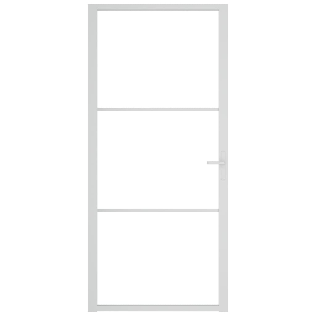 vidaXL Binnendeur 93x201,5 cm ESG-glas en aluminium wit