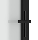 vidaXL Binnendeur 93x201,5 cm matglas en aluminium zwart