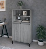 VidaXL Hoge kast 60x36x110 cm bewerkt hout grijs sonoma eikenkleurig