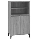 VidaXL Hoge kast 60x36x110 cm bewerkt hout grijs sonoma eikenkleurig