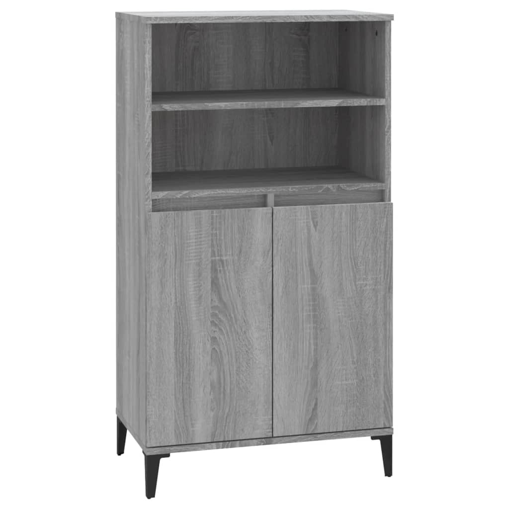 VidaXL Hoge kast 60x36x110 cm bewerkt hout grijs sonoma eikenkleurig