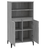 VidaXL Hoge kast 60x36x110 cm bewerkt hout grijs sonoma eikenkleurig