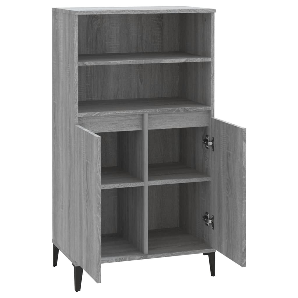 VidaXL Hoge kast 60x36x110 cm bewerkt hout grijs sonoma eikenkleurig