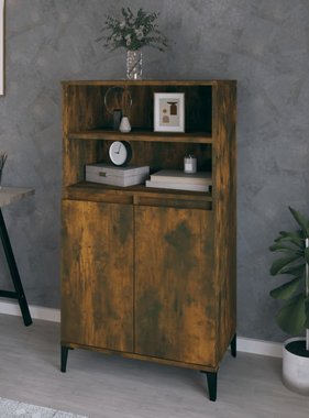 VidaXL Hoge kast 60x36x110 cm bewerkt hout gerookt eikenkleurig