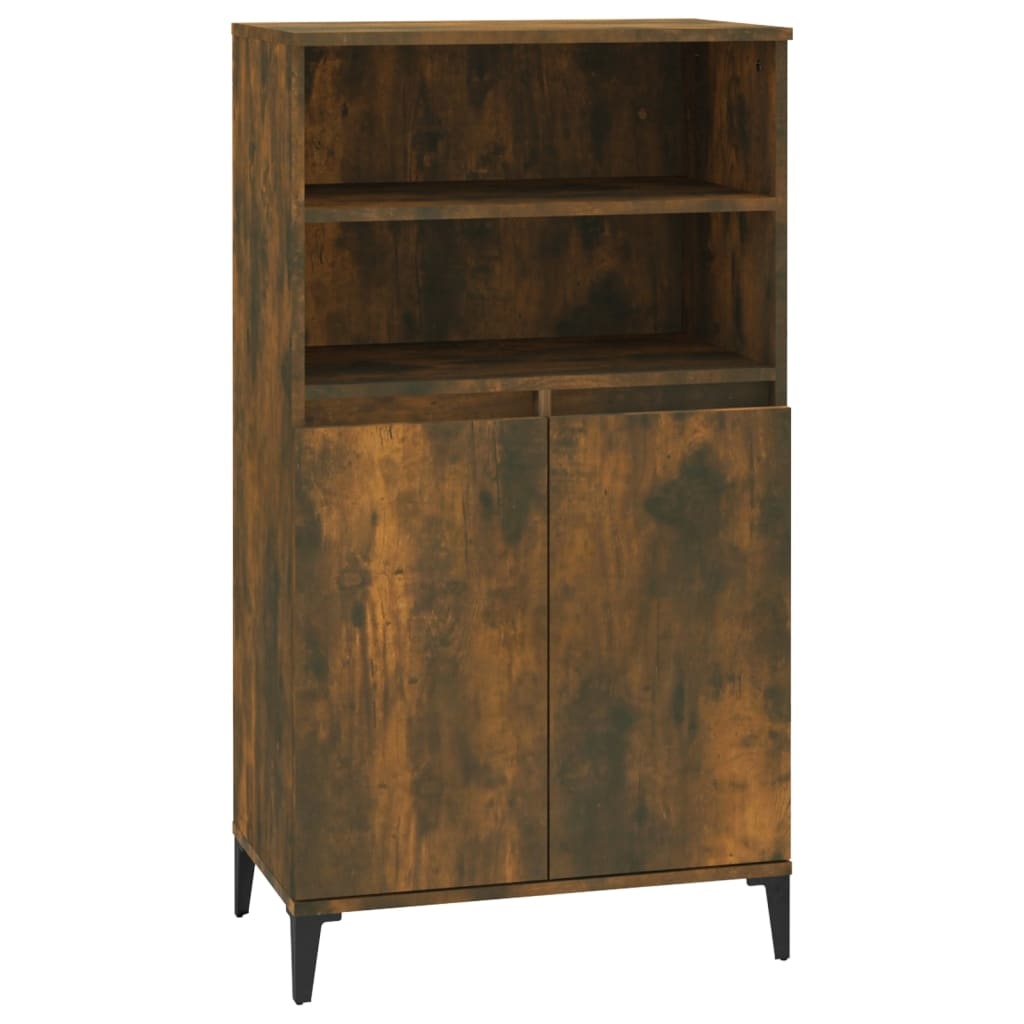 VidaXL Hoge kast 60x36x110 cm bewerkt hout gerookt eikenkleurig