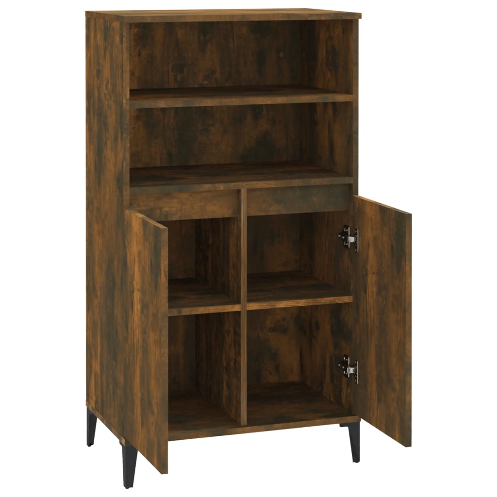 VidaXL Hoge kast 60x36x110 cm bewerkt hout gerookt eikenkleurig