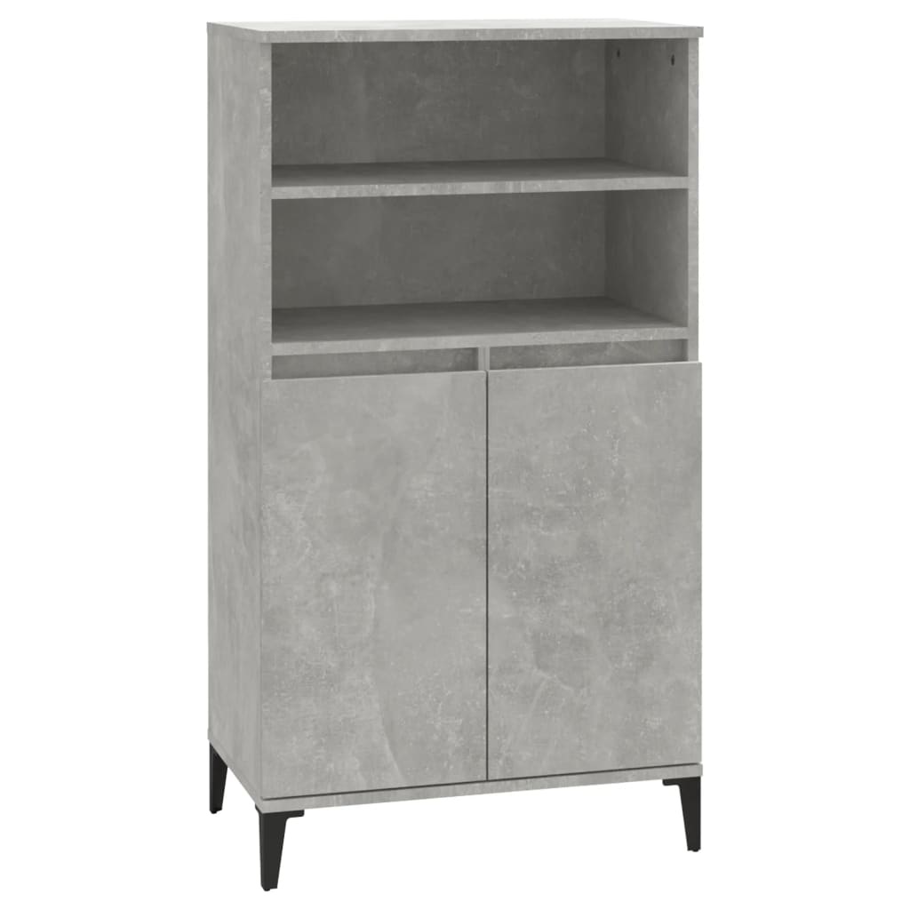 VidaXL Hoge kast 60x36x110 cm bewerkt hout betongrijs