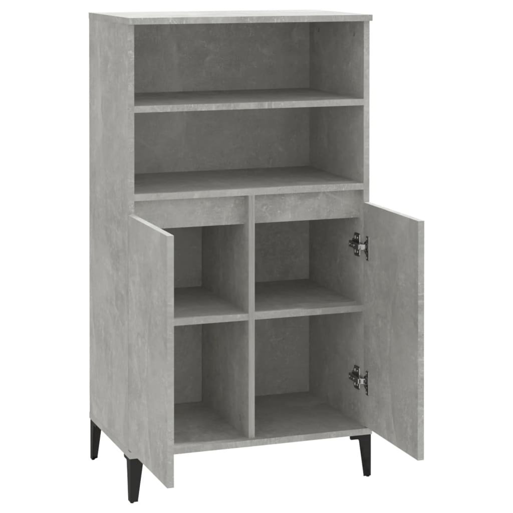 VidaXL Hoge kast 60x36x110 cm bewerkt hout betongrijs