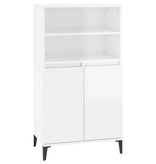 VidaXL Hoge kast 60x36x110 cm bewerkt hout hoogglans wit