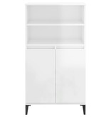 VidaXL Hoge kast 60x36x110 cm bewerkt hout hoogglans wit