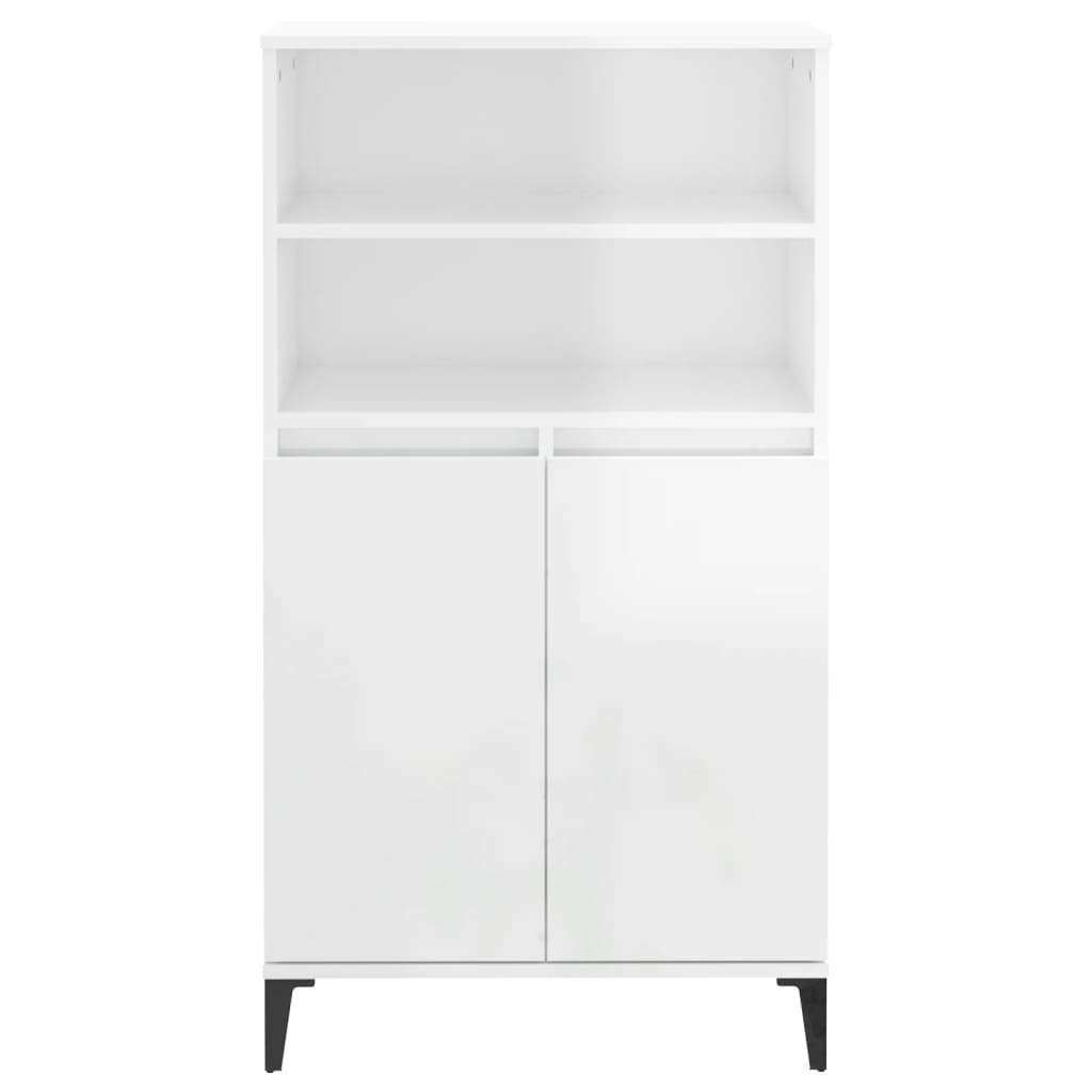 VidaXL Hoge kast 60x36x110 cm bewerkt hout hoogglans wit
