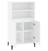 VidaXL Hoge kast 60x36x110 cm bewerkt hout hoogglans wit