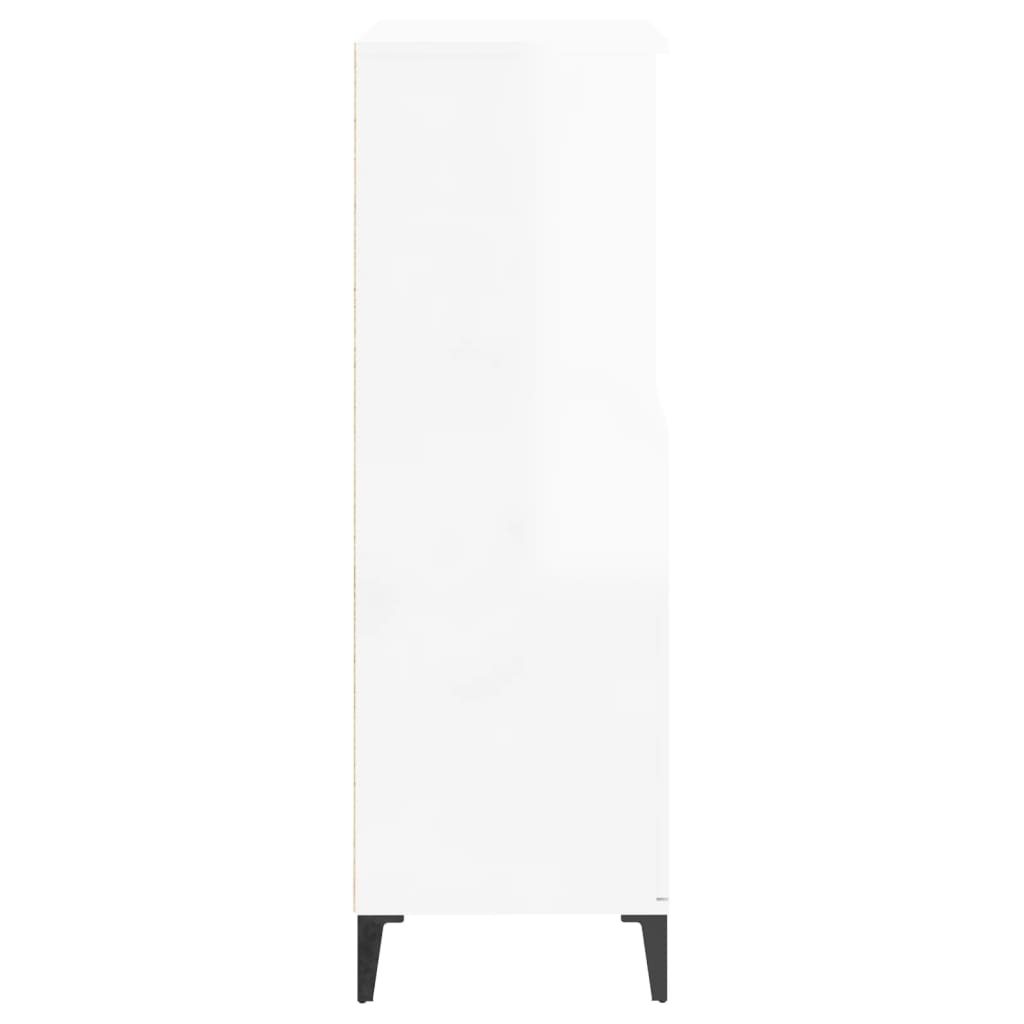 VidaXL Hoge kast 60x36x110 cm bewerkt hout hoogglans wit