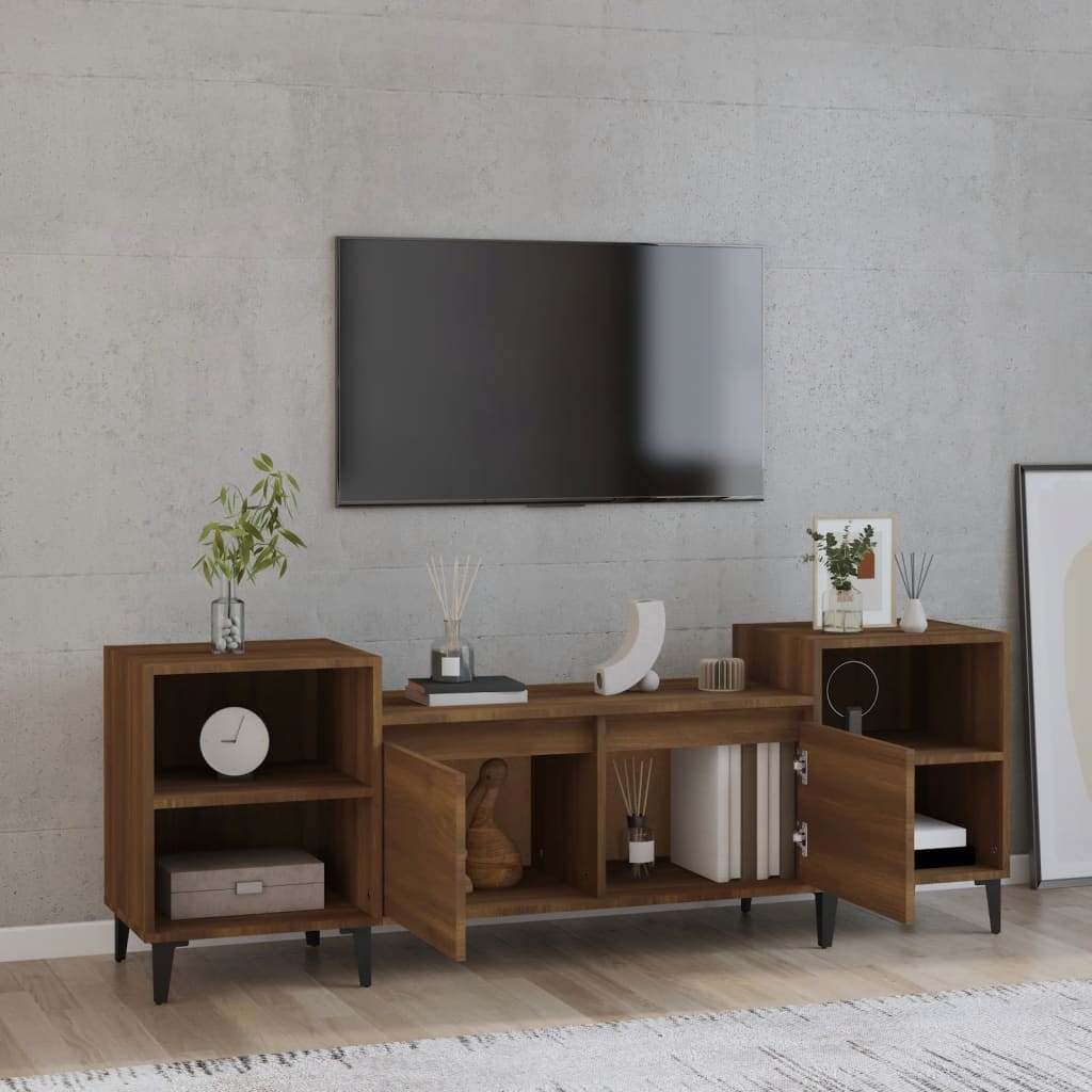 vidaXL Tv-meubel 160x35x55 cm bewerkt hout bruineikenkleurig