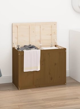 VidaXL Wasmand 88,5x44x66 cm massief grenenhout honingbruin