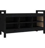 VidaXL Halbankje 110x40x60 cm massief grenenhout zwart