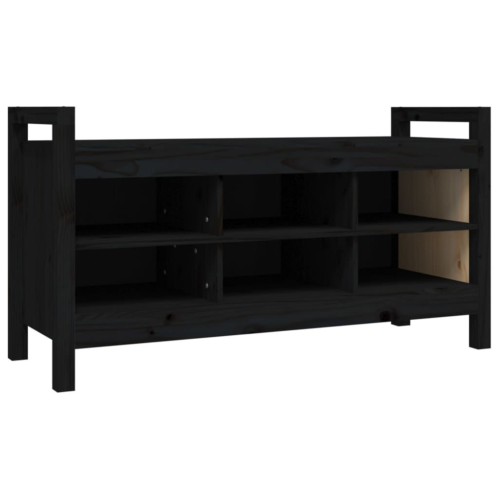 VidaXL Halbankje 110x40x60 cm massief grenenhout zwart