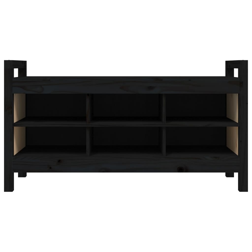 VidaXL Halbankje 110x40x60 cm massief grenenhout zwart