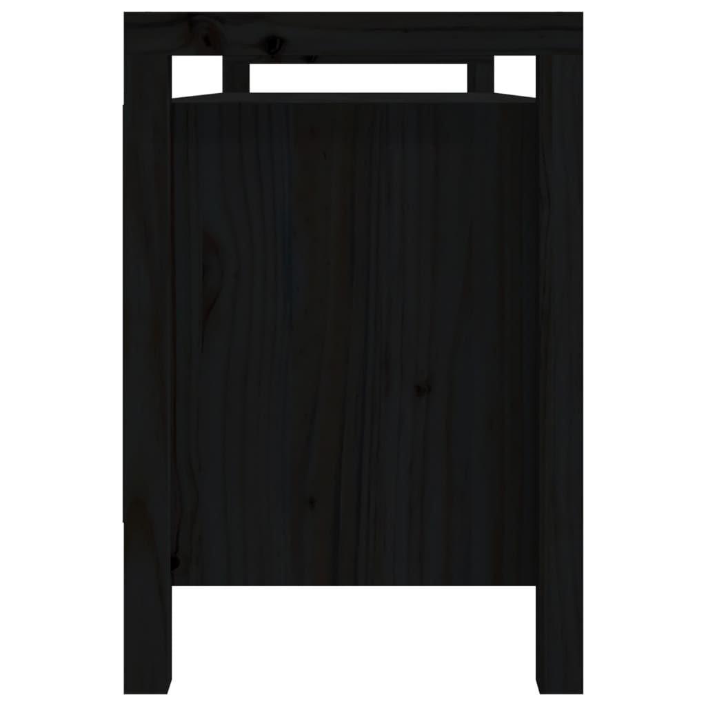 VidaXL Halbankje 110x40x60 cm massief grenenhout zwart