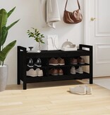 VidaXL Halbankje 110x40x60 cm massief grenenhout zwart