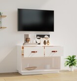 VidaXL Tv-meubel 90x40x60 cm massief grenenhout wit