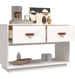 VidaXL Tv-meubel 90x40x60 cm massief grenenhout wit