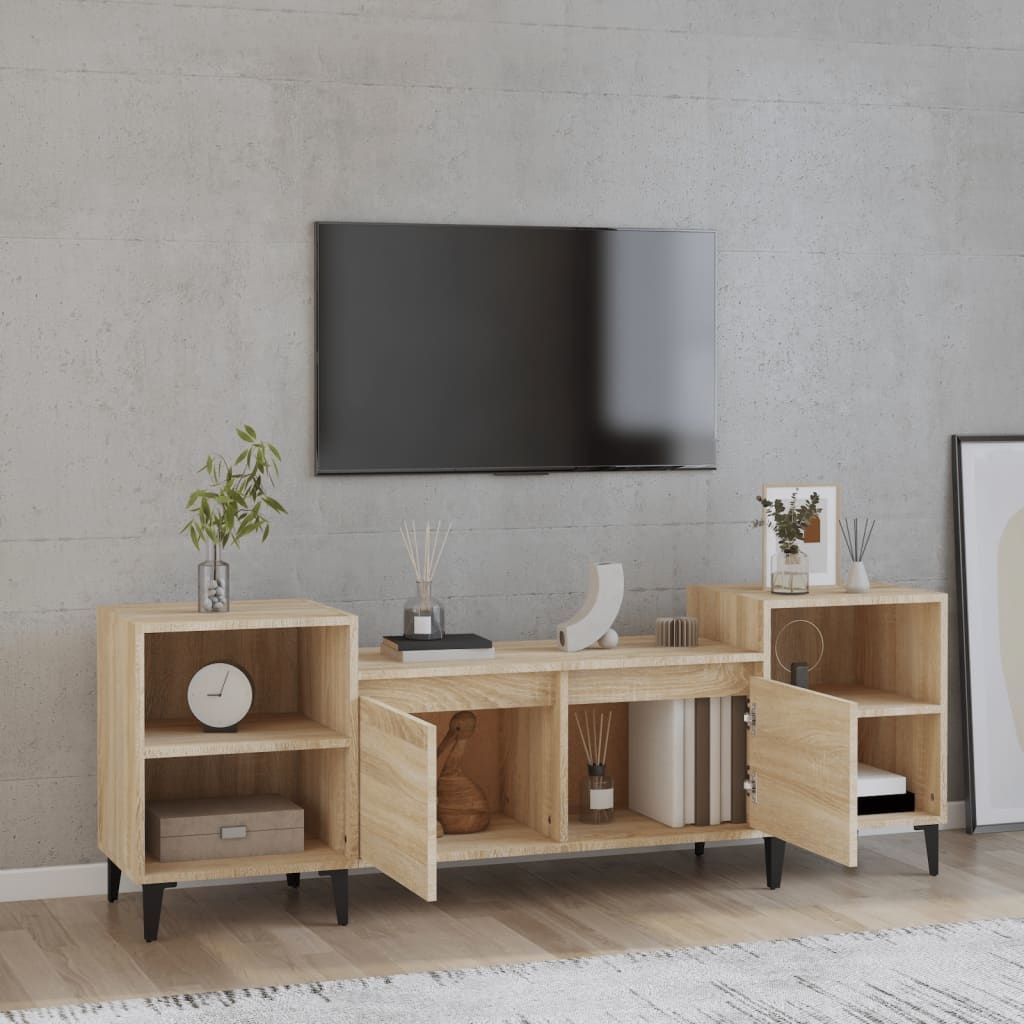 vidaXL Tv-meubel 160x35x55 cm bewerkt hout sonoma eikenkleurig