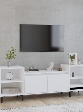 vidaXL Tv-meubel 160x35x55 cm bewerkt hout wit