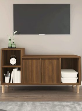 VidaXL Tv-meubel 100x35x55 cm bewerkt hout bruineikenkleurig