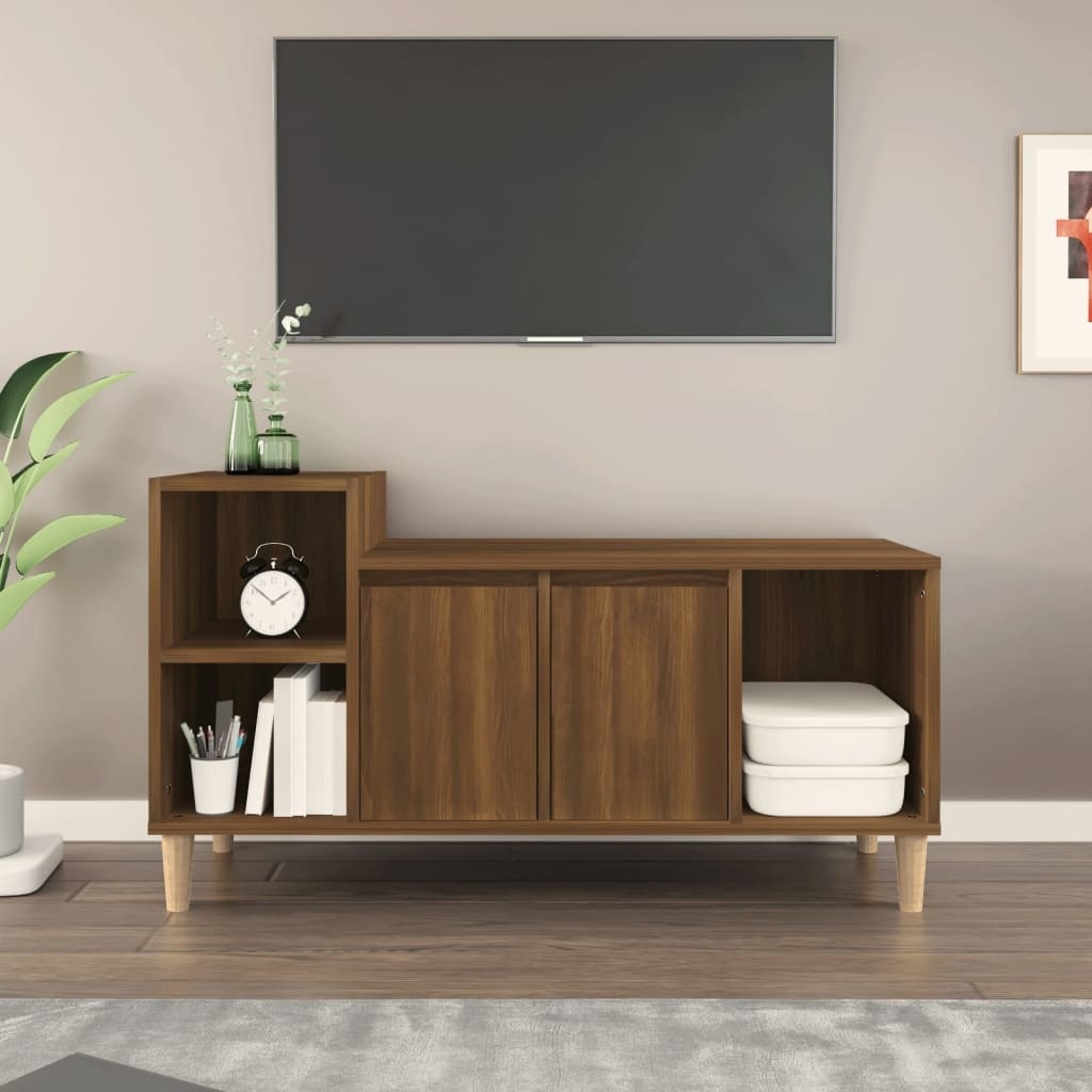 VidaXL Tv-meubel 100x35x55 cm bewerkt hout bruineikenkleurig