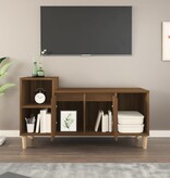 vidaXL Tv-meubel 100x35x55 cm bewerkt hout bruineikenkleurig