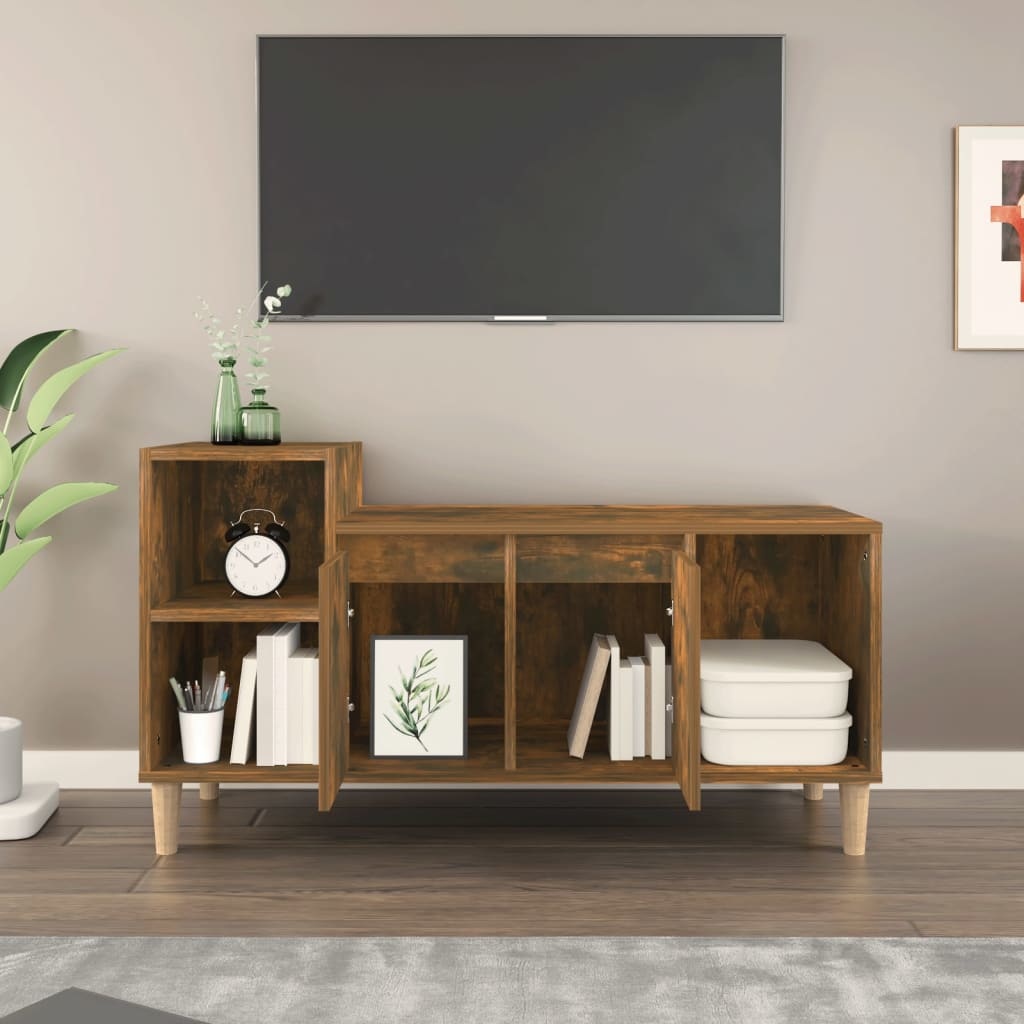 VidaXL Tv-meubel 100x35x55 cm bewerkt hout gerookt eikenkleurig