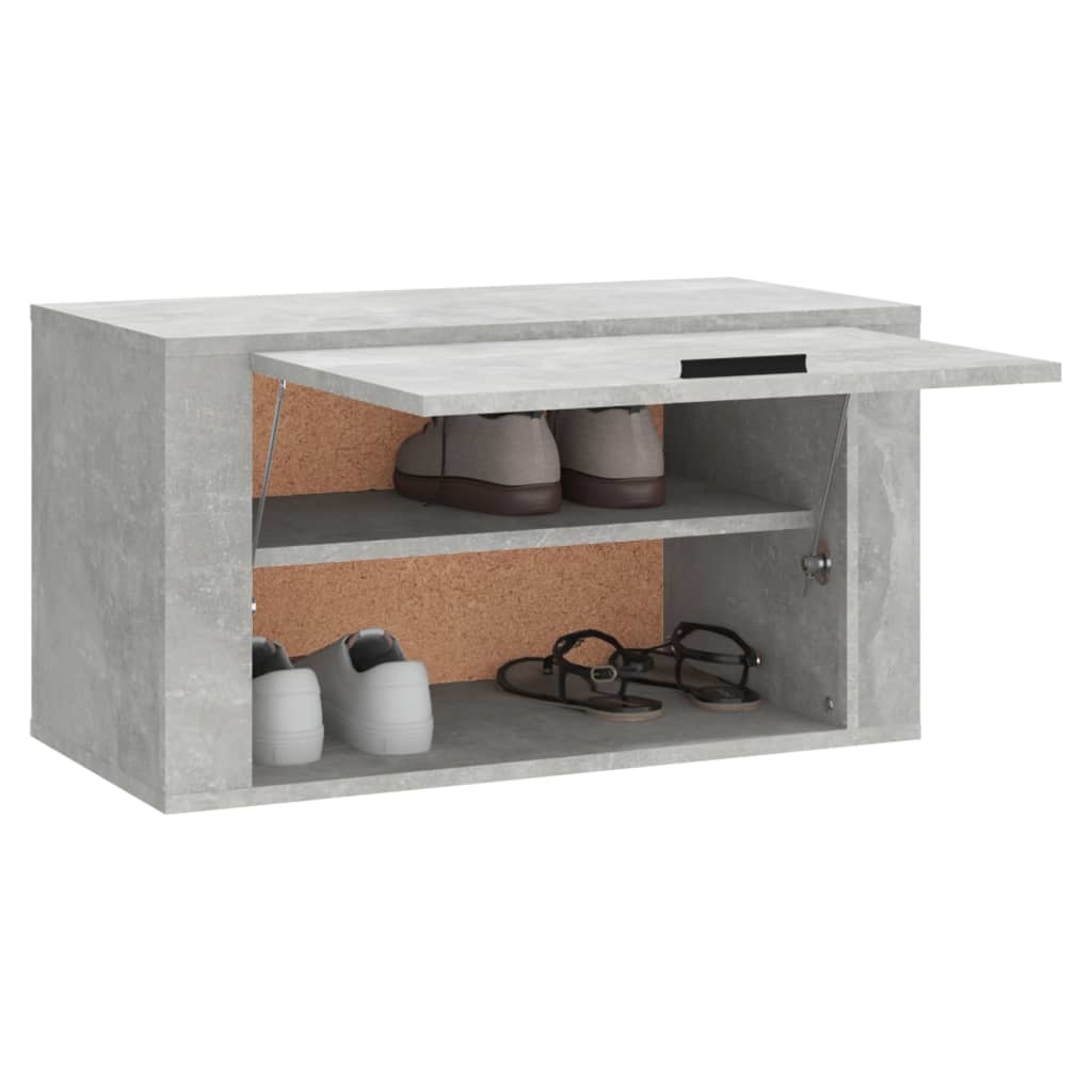 VidaXL Wandschoenenkast 70x35x38 cm bewerkt hout betongrijs