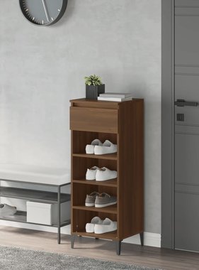 VidaXL Schoenenrek 40x36x105 cm bewerkt hout bruineikenkleurig