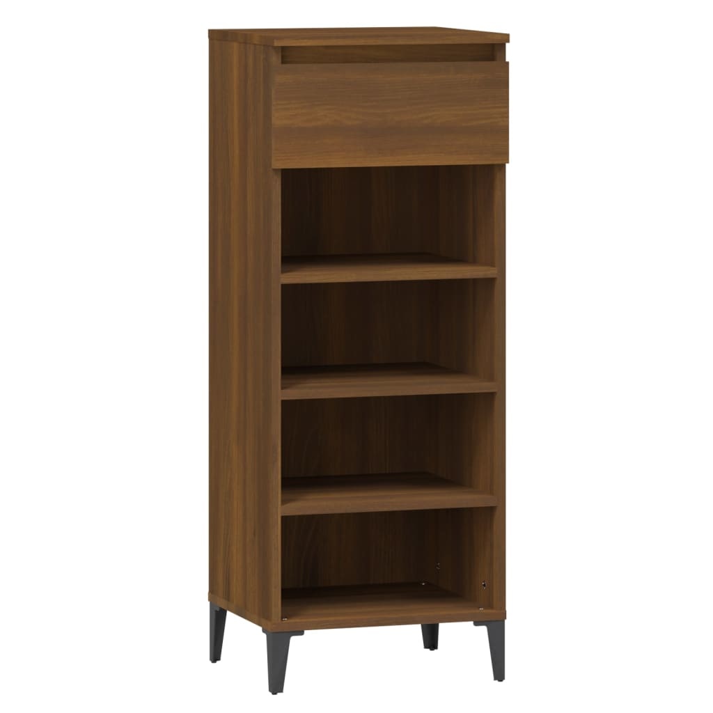 VidaXL Schoenenrek 40x36x105 cm bewerkt hout bruineikenkleurig