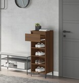 VidaXL Schoenenrek 40x36x105 cm bewerkt hout bruineikenkleurig