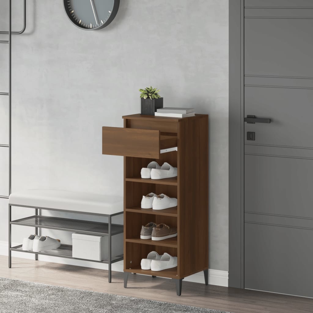 VidaXL Schoenenrek 40x36x105 cm bewerkt hout bruineikenkleurig
