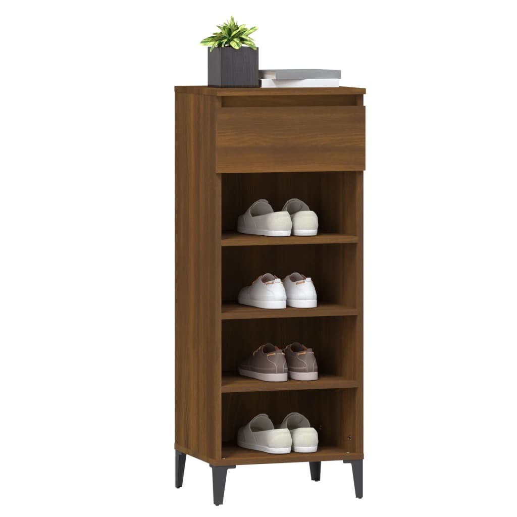 VidaXL Schoenenrek 40x36x105 cm bewerkt hout bruineikenkleurig