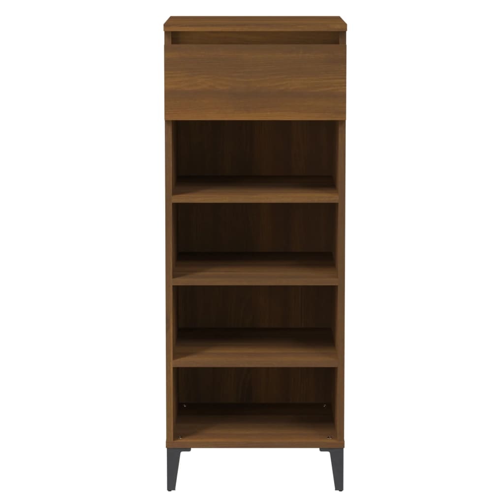 VidaXL Schoenenrek 40x36x105 cm bewerkt hout bruineikenkleurig