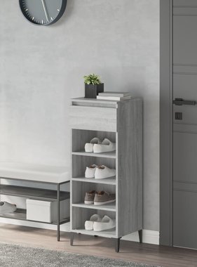 VidaXL Schoenenrek 40x36x105 cm bewerkt hout grijs sonoma eikenkleurig