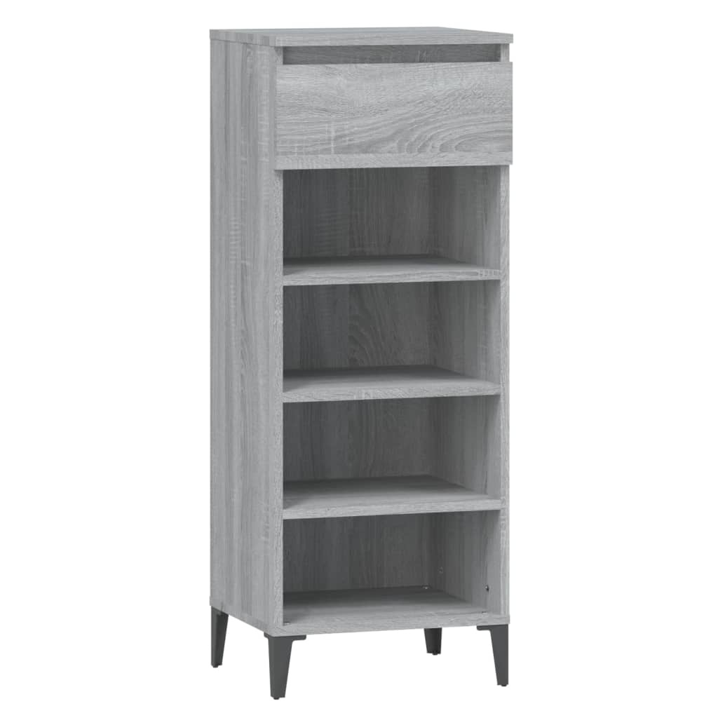 VidaXL Schoenenrek 40x36x105 cm bewerkt hout grijs sonoma eikenkleurig