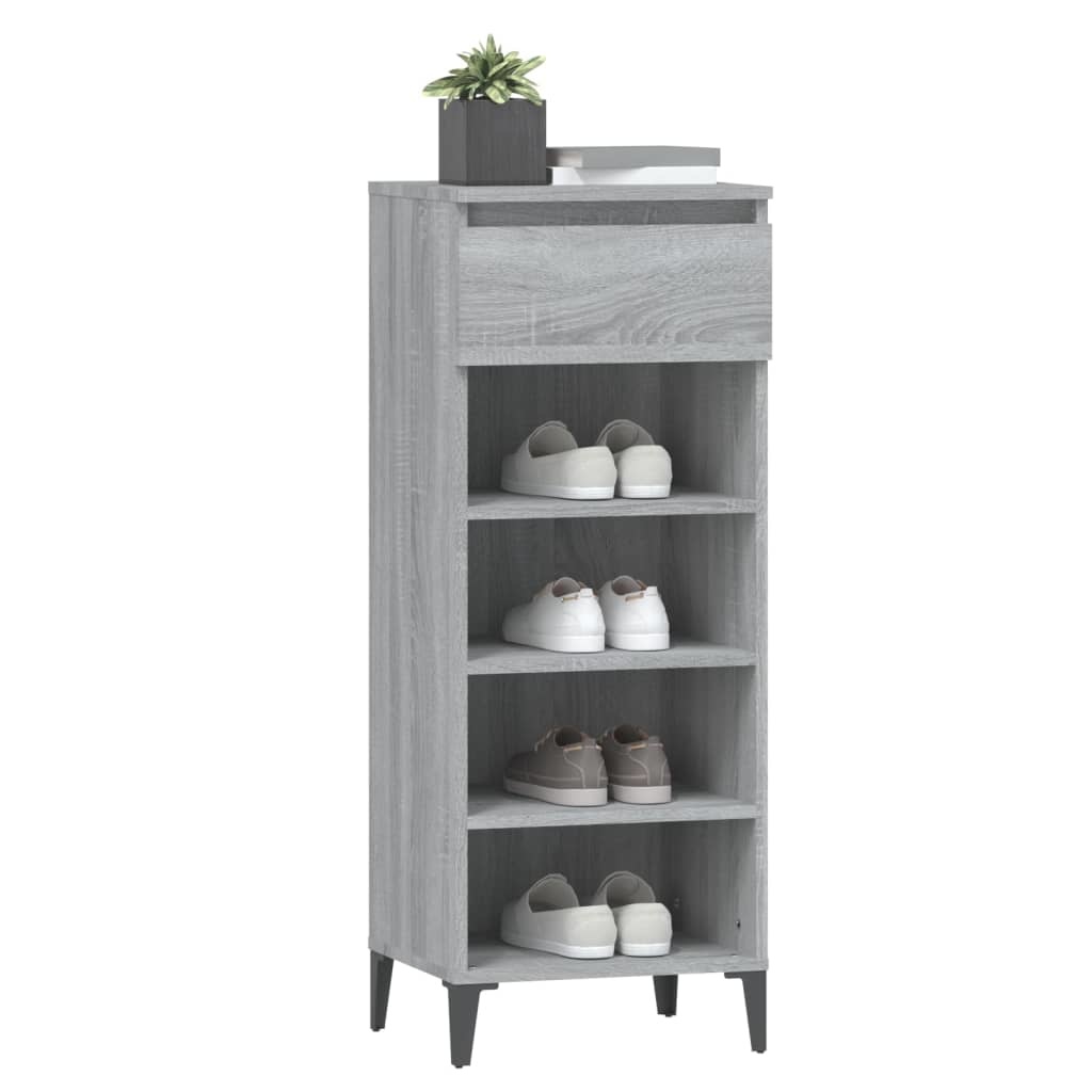VidaXL Schoenenrek 40x36x105 cm bewerkt hout grijs sonoma eikenkleurig