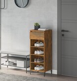 VidaXL Schoenenrek 40x36x105 cm bewerkt hout gerookt eikenkleurig